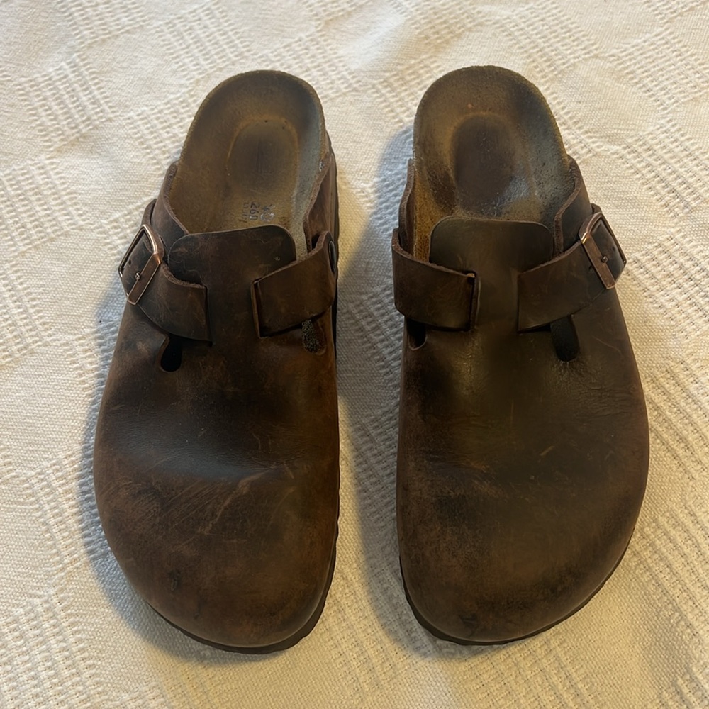 Birkenstock Brown Leather Clogs